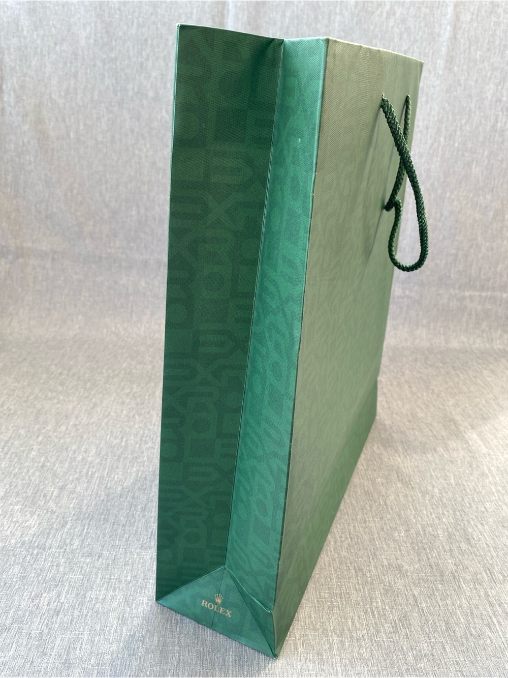 Authentic Rolex | Green Monogram Logo Pattern Shopping Bag Gift Storage Large - Picture 4 of 16